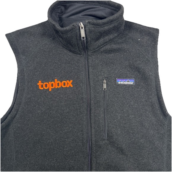 Patagonia Better Sweater Fleece Vest Mens M Black Full Zip Pockets TopBox Logo - Picture 6 of 6